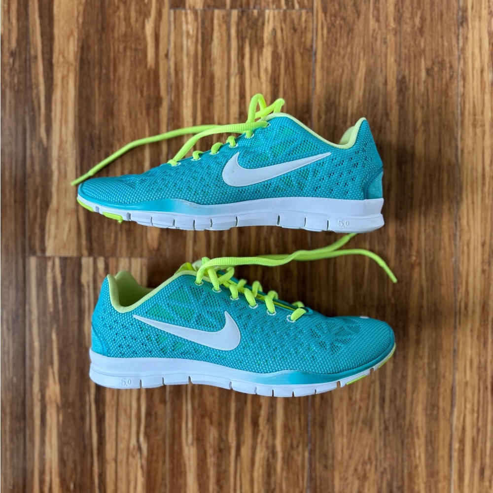 Nike Kids Aqua and Lime Sneakers